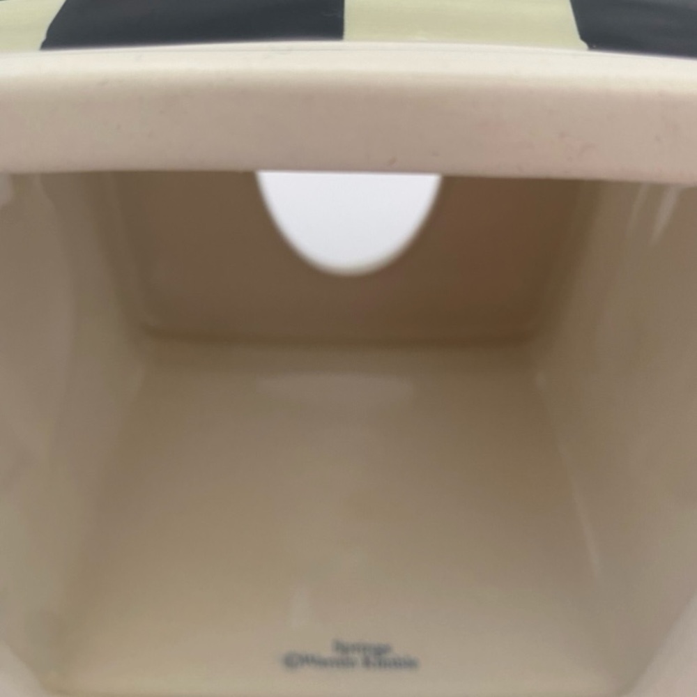 Warren Kimble Fat Cat in Tub Tissue Box Cover Ceramic Bath Black & White Tuxedo - Picture 7 of 8